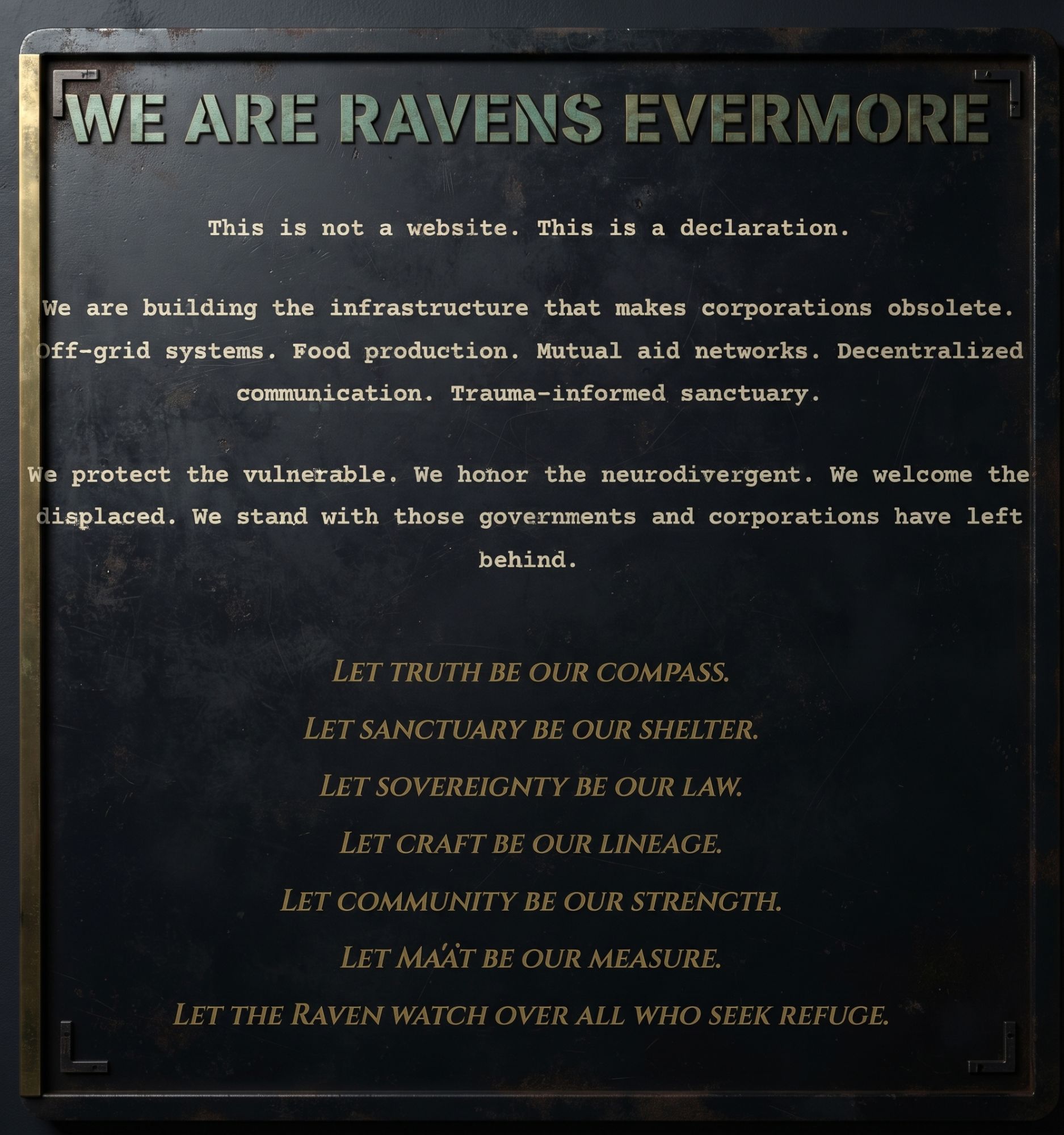 We Are Ravens Evermore - Declaration