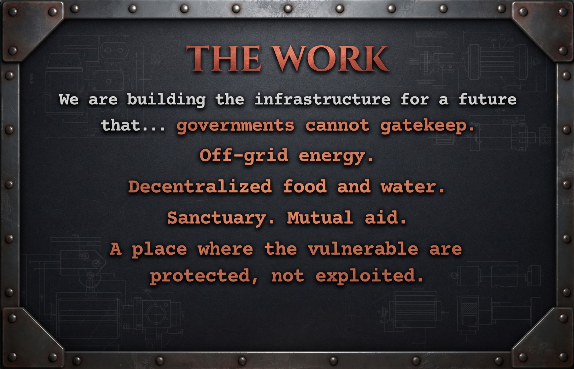 The Work - Our Infrastructure Vision